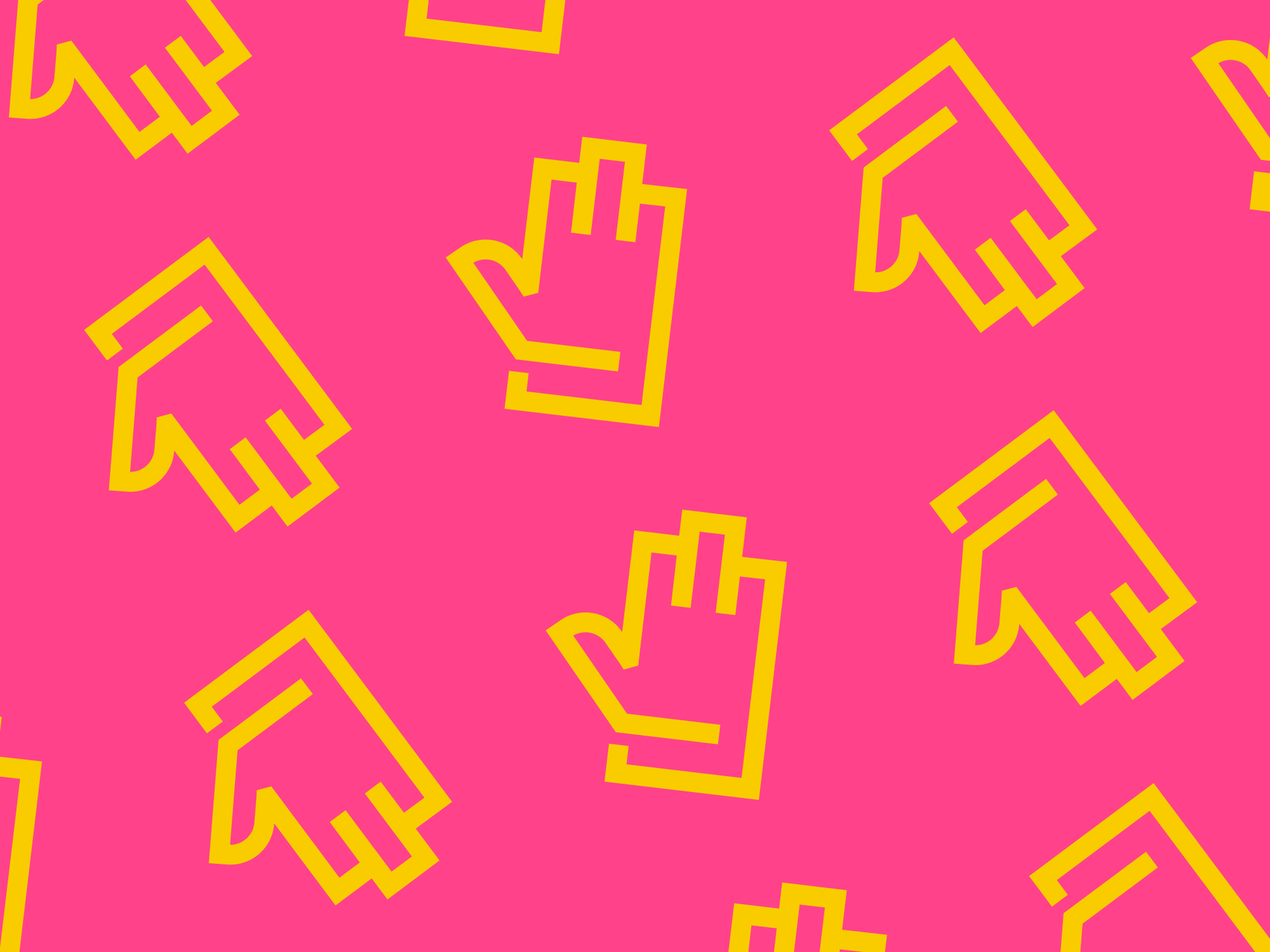 yellow hand waving pink background duplicated